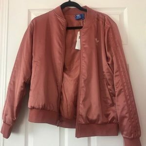 Adidas pastel satin Bomber Jacket